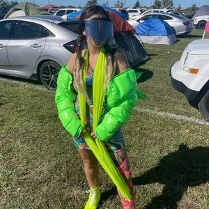 Neon green Puffer Jacket